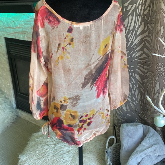 Cassis floral sheer long sleeve blouse - Picture 3 of 5